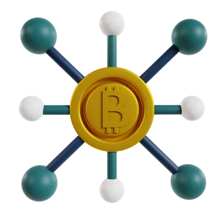 Nœud de réseau Bitcoin  3D Icon