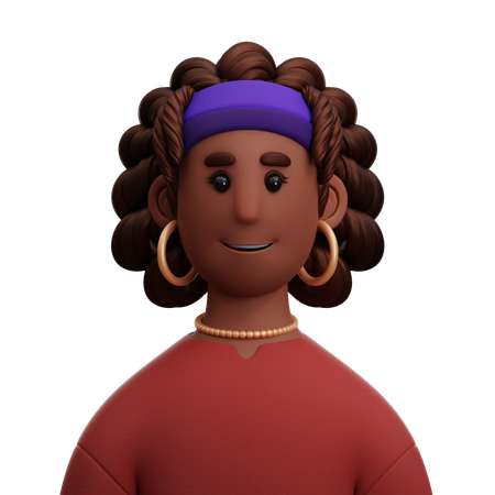Femme afro noire  3D Icon