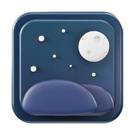 Noite  3D Icon