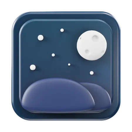 Noite  3D Icon