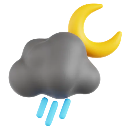 Chuva noturna  3D Icon