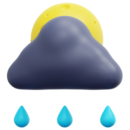 Noite chuvosa  3D Icon