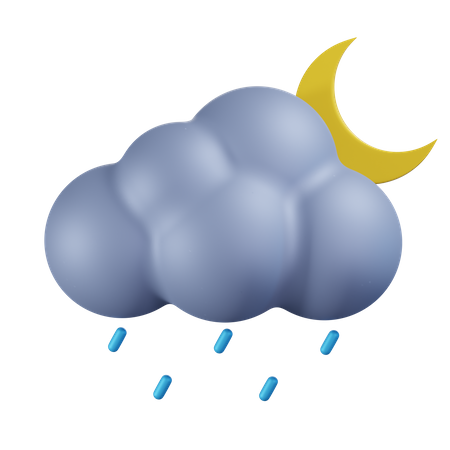 Noite chuvosa  3D Icon