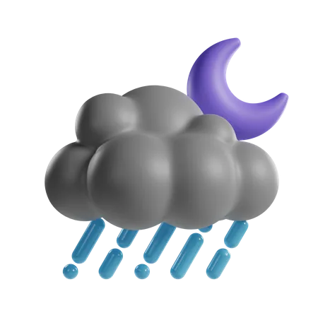 Noite chuvosa  3D Icon