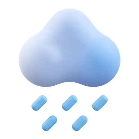 Chuva nublado  3D Icon