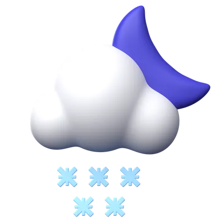 Noite com neve  3D Icon