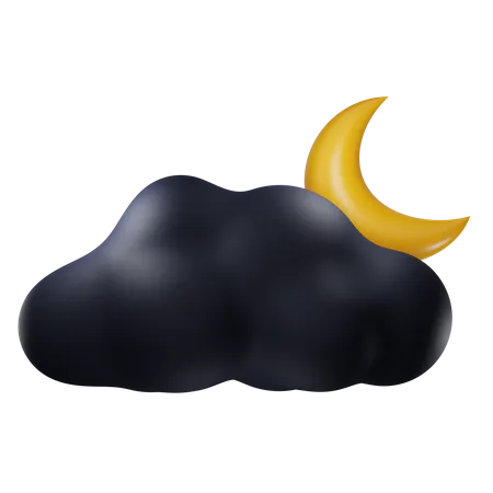 Noite de lua crescente  3D Icon