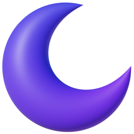 Lua crescente noturna  3D Icon