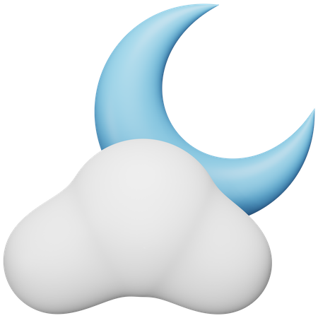 Noite parcialmente nublada  3D Icon