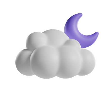 Noite parcialmente nublada  3D Icon