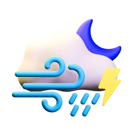 Tempo de noite tempestuoso  3D Icon