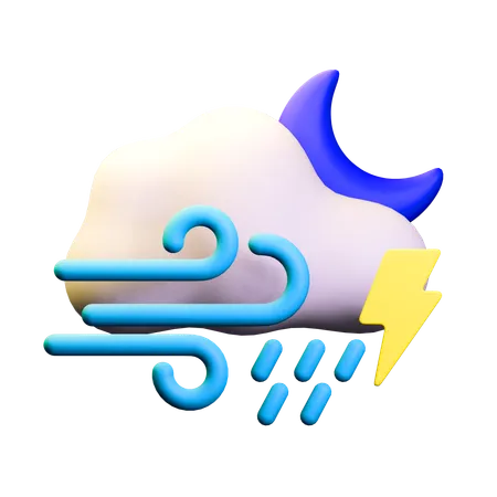 Tempo de noite tempestuoso  3D Icon