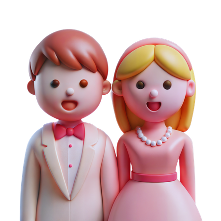 Noiva e noivo  3D Icon