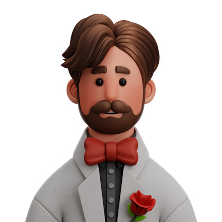 Noivo bonito  3D Icon