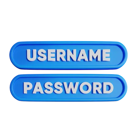 Nom d'utilisateur et mot de passe  3D Icon