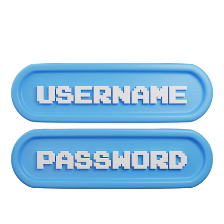 Nombre de usuario y contraseña  3D Icon