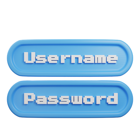 Nombre de usuario y contraseña  3D Icon