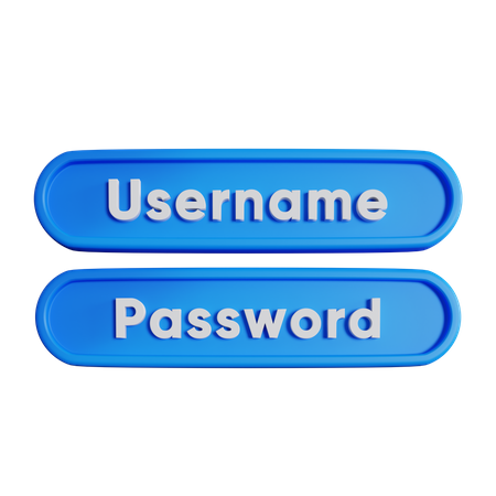 Nombre de usuario y contraseña  3D Icon
