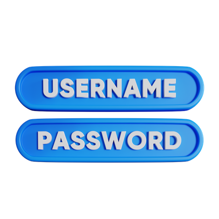 Nombre de usuario y contraseña  3D Icon