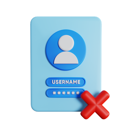 Nombre de usuario y contraseña incorrectos  3D Icon