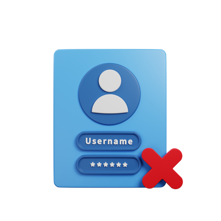 Nombre de usuario y contraseña incorrectos  3D Icon