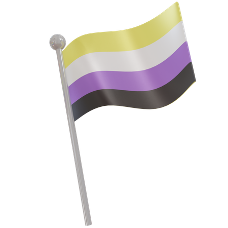 Non Binary Flag 3D Icon