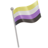 3d non binary flag logo