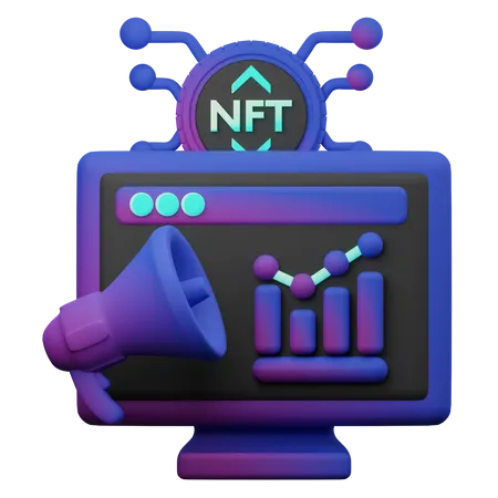 Non Fungible Token  3D Illustration