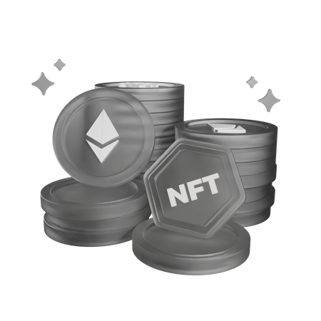 Non Fungible Token Coin  3D Icon