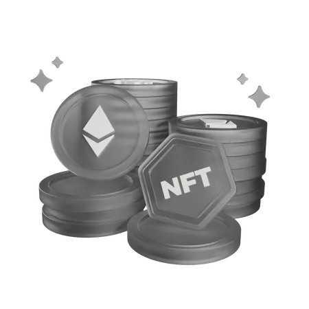 Non Fungible Token Coin  3D Icon