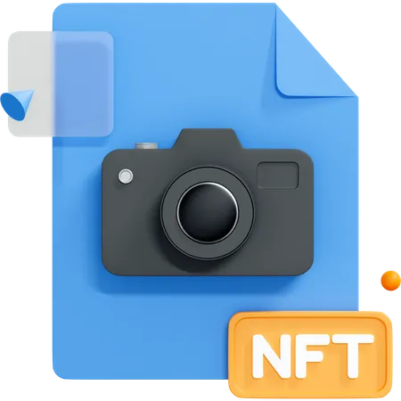 Non Fungible Token With Camera And Digital Image  3D Icon