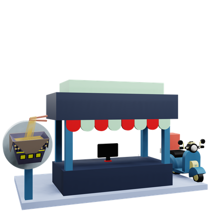 Noodle booth  3D Icon