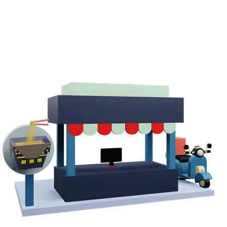 Noodle booth  3D Icon