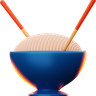 noodle bowl 3d illustration