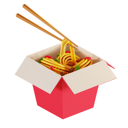 Noodle Box 3D Illustration