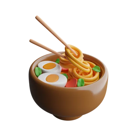 Noodles and eggs  3D Icon
