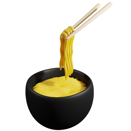 Noodles in a bowl  3D Icon