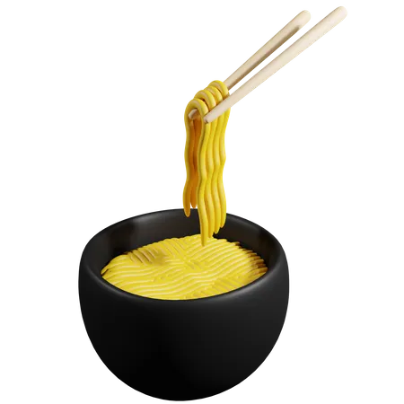Noodles in a bowl  3D Icon