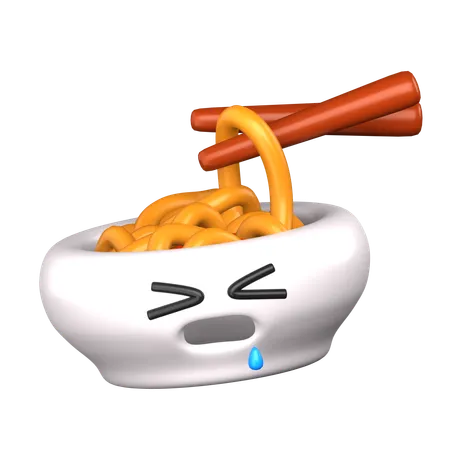 Cute Noodles Panic 3 D Cute Food Icon 3D Icon