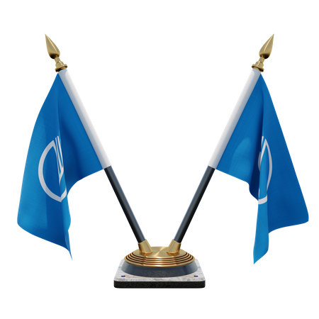 Nordic Council Double (V) Desk Flag Stand  3D Icon