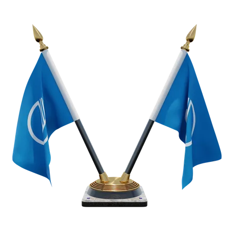 Nordic Council Double (V) Desk Flag Stand  3D Icon