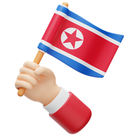 Nordkorea flagge  3D Icon