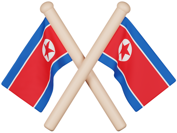 Nordkorea flagge  3D Icon