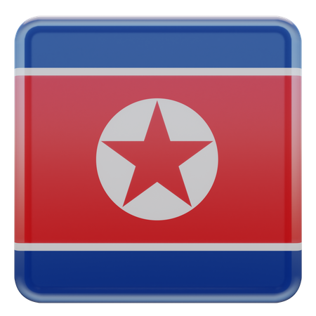 Quadratische Flagge Nordkoreas  3D Icon