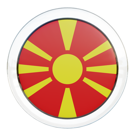 Nordmazedonien Flagge  3D Icon