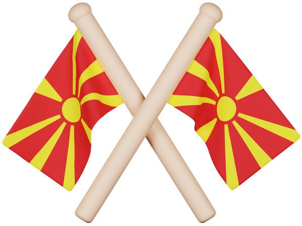 Nordmazedonien Flagge  3D Icon