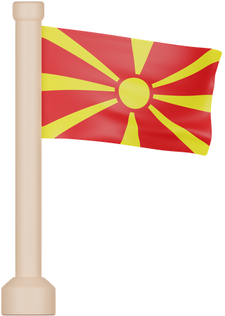 Nordmazedonien Flagge  3D Icon