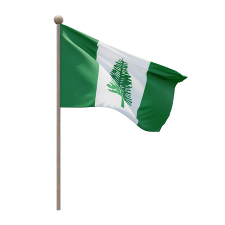 Norfolk Island Flag Pole  3D Flag