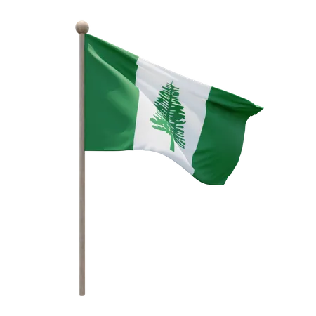 Norfolk Island Flag Pole  3D Flag