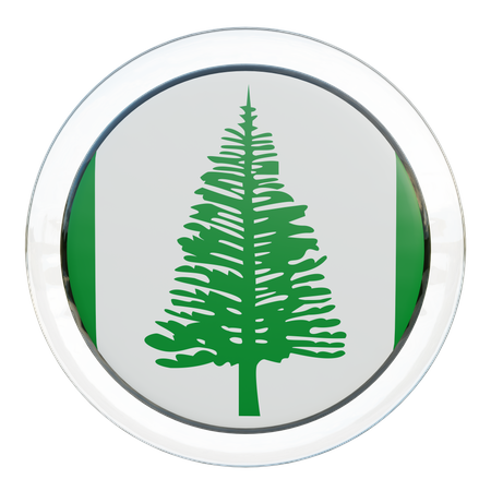 Norfolk Island Round Flag  3D Icon